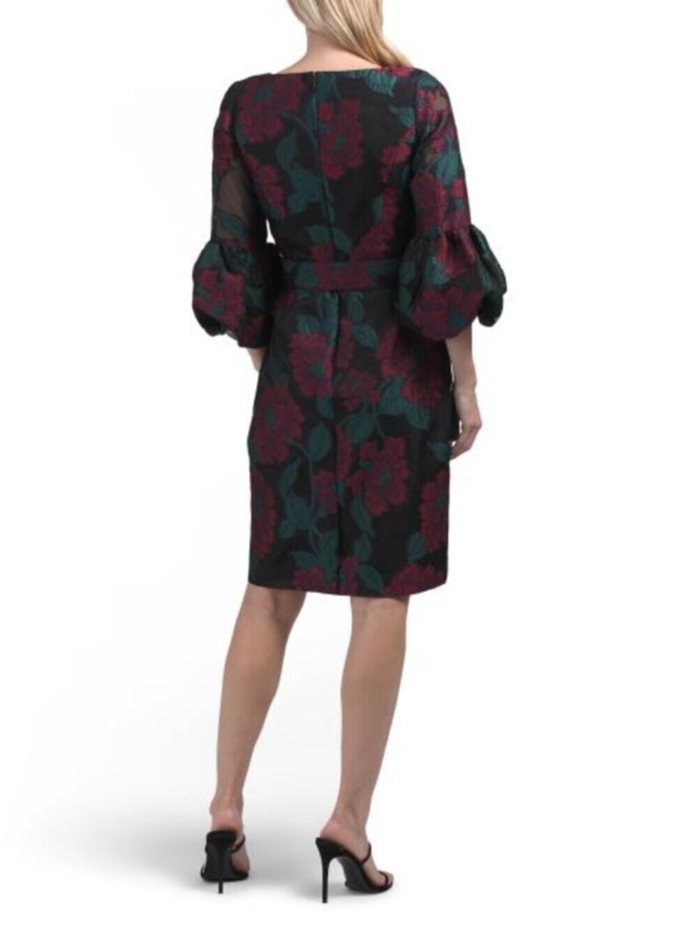 TAHARI ASL Belted Bell Sleeve Sheath Mini Dress - Picture 2 of 4